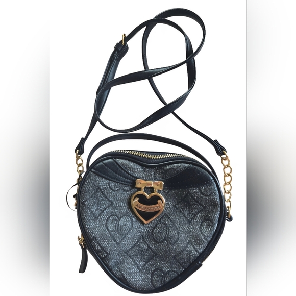 Juicy Couture Handbags - 6/$25Juicy Couture Black Heart Crossbody Bag with Gold Charm